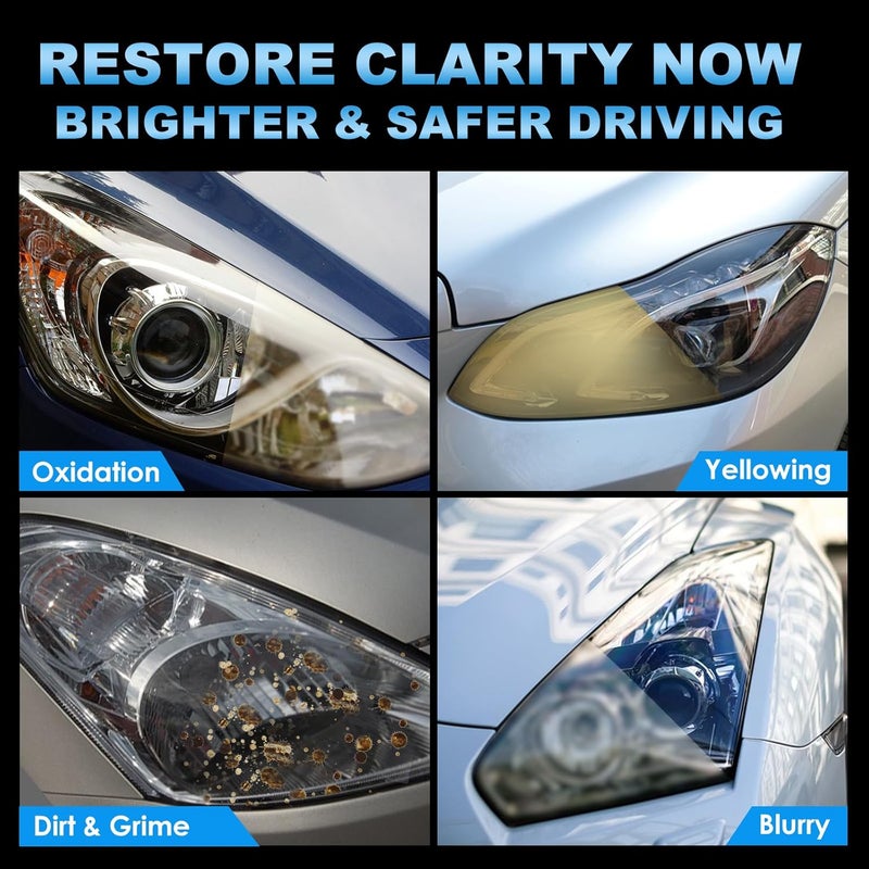 SHIELDOM Headlight Restoration Headlamp Cleaner Instantly Restores Yellowed Oxidation & Cloudy Lens Clean & Renew Dull Headlights Back to Like New, Portable Restorer Spray for All Cars Lamps 6.8 fl oz - Image 4